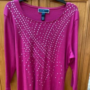 Karen Scott pink top with embellishments